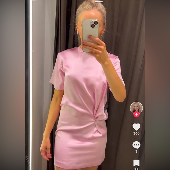 Zara Satin Effect Mini Dress Size M 2613/361 - Picture 8 of 16